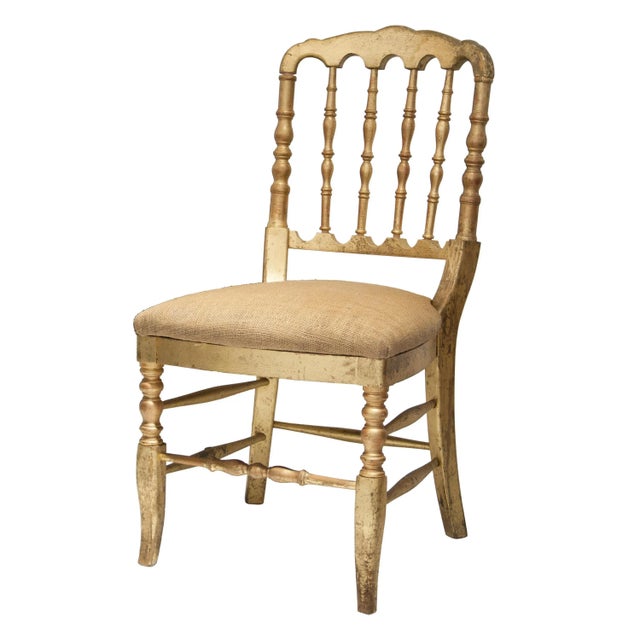 Gold Napoleon III Style Chiavari Solid Wooden Hand-Crafted Gold Leaf Chair, France, 1960s For Sale - Image 8 of 8