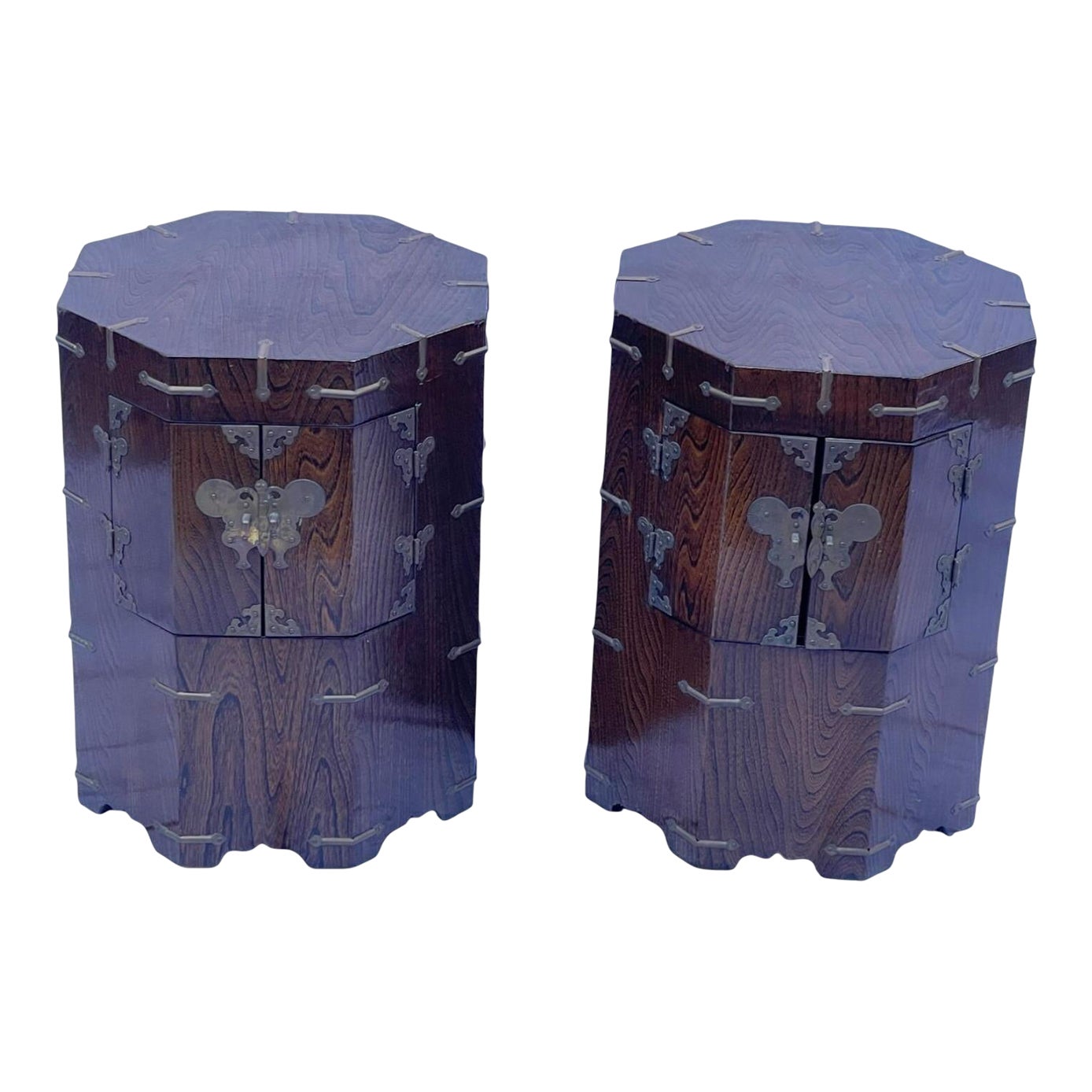 Korean Antique End Tables Side Tables Mid19th Century Chinese Octagon
