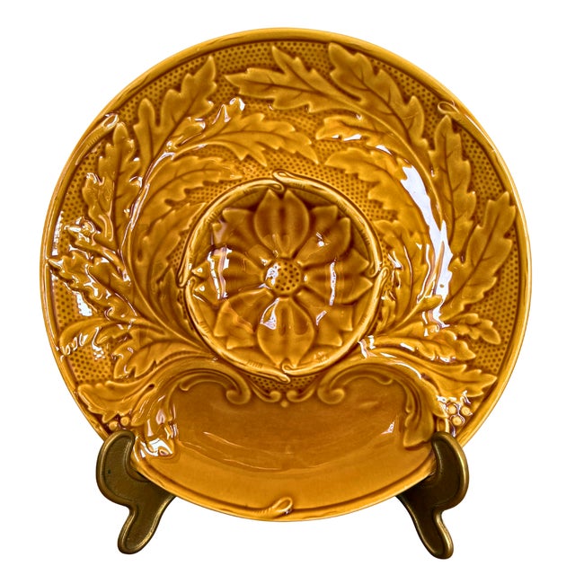 Majolica Artichoke Plates from Gien, 1950, Set of 4 For Sale - Image 6 of 8