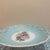 French Vintage French Style Turquoise Porcelain Pedestal Dish With Floral Medallion and Gilt Rim For Sale - Image 3 of 7
