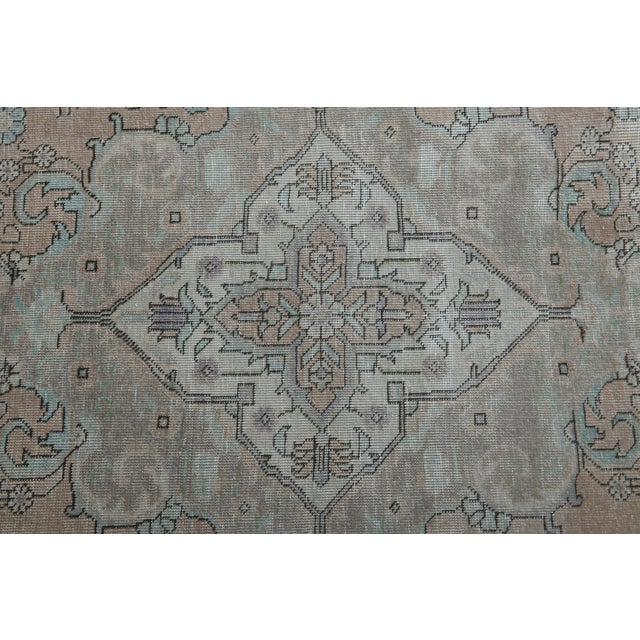 1970s Vintage Persian Handmade Wool Cotton Orange Area Rug For Sale - Image 4 of 11