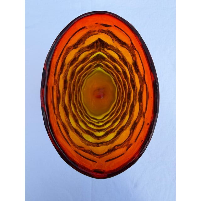 1960s Blenko Tangerine Bubble Glass Vase For Sale - Image 6 of 7