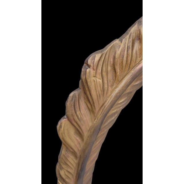 Serge Roche Vintage John Richard Limited Edition Gold Gilt Plume Oval Wall Mirror For Sale - Image 4 of 10
