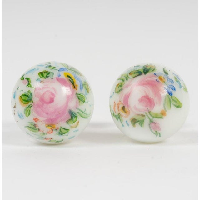 19th Century Napoleon III Painted Opaline Stoppers, Set of 2 For Sale - Image 3 of 6