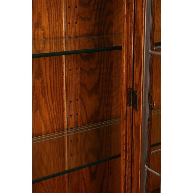 Ethan Allen Ethan Allen Traditional Oak Lighted China Cabinet For Sale - Image 4 of 18