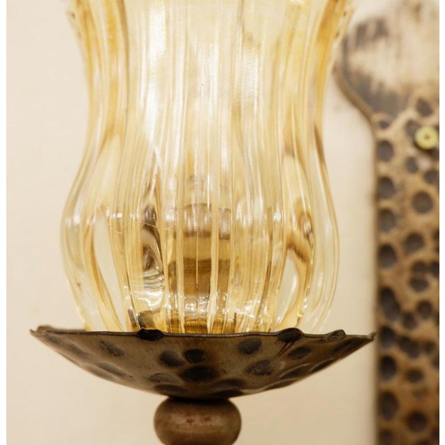 Wrought Iron 2-Branch Wall Sconces, Set of 2 For Sale - Image 3 of 9