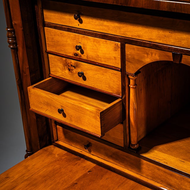 Biedermeier Walnut Secretary Desk, 1840 For Sale - Image 10 of 11