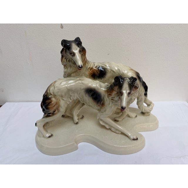 Borzoi Greyhounds Porcelain Figurine by Cortendorf Company, 1950s For Sale - Image 11 of 11