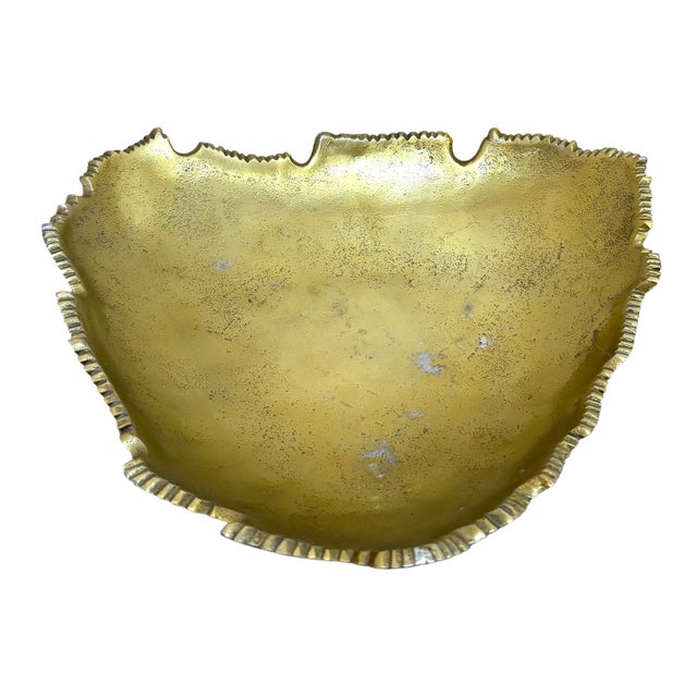 Large Brass Leaf Platter For Sale