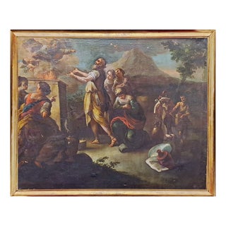 Noah's Sacrifice After the Flood, Oil on Canvas, 17th-18th Century For Sale