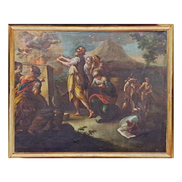 Noah's Sacrifice After the Flood, Oil on Canvas, 17th-18th Century For Sale