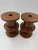 West Elm Pair of West Elm Mid-Century Turned Wood Candlesticks For Sale - Image 4 of 5