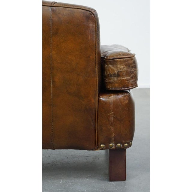 Vintage Leather Lounge Chair For Sale - Image 12 of 15