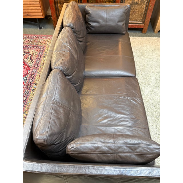 Animal Skin Stockholm Leather Sofa, Black For Sale - Image 7 of 12