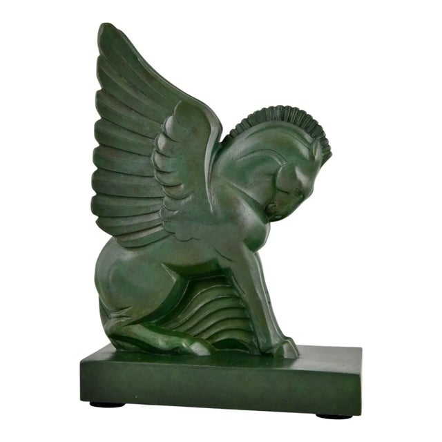 Metal Art Deco Pegasus Bookends by G. H. Laurent, France, 1930s, Set of 2 For Sale - Image 7 of 11