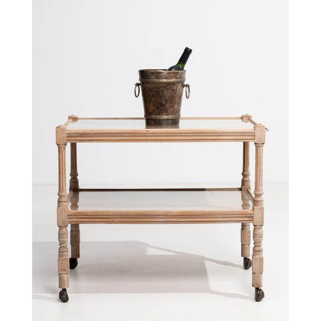 French Oak Bar Cart on Casters France 1950s For Sale - Image 9 of 12
