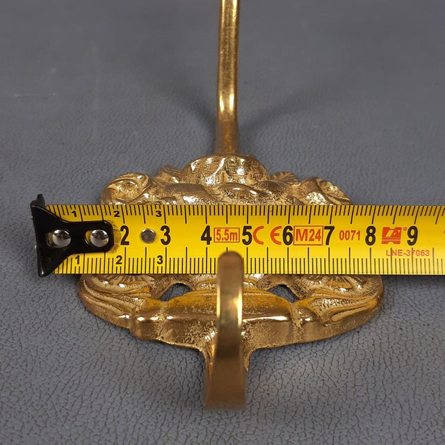 Lombard Brass Coat Hangers with Rose Baskets, Italy, 1960s, Set of 4 For Sale - Image 11 of 12