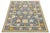 Modern Hand-Knotted Oushak Style Wool Rug in Slate Blue, Ochre & Pastel Accents For Sale - Image 4 of 11