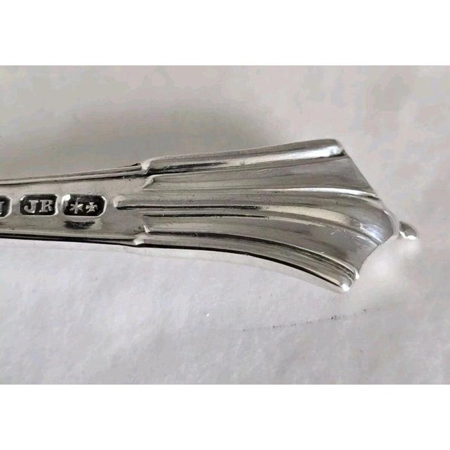 Antique Sterling Silver Teaspoon & Tongs Set, 1908, Set of 7 For Sale - Image 12 of 18