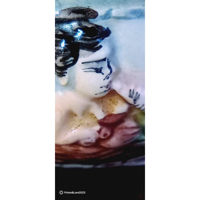 Vintage signed Reuge lipstick or cigarette music box carousel. Swiss musical movement. Made in Italy. Capodimonte style...