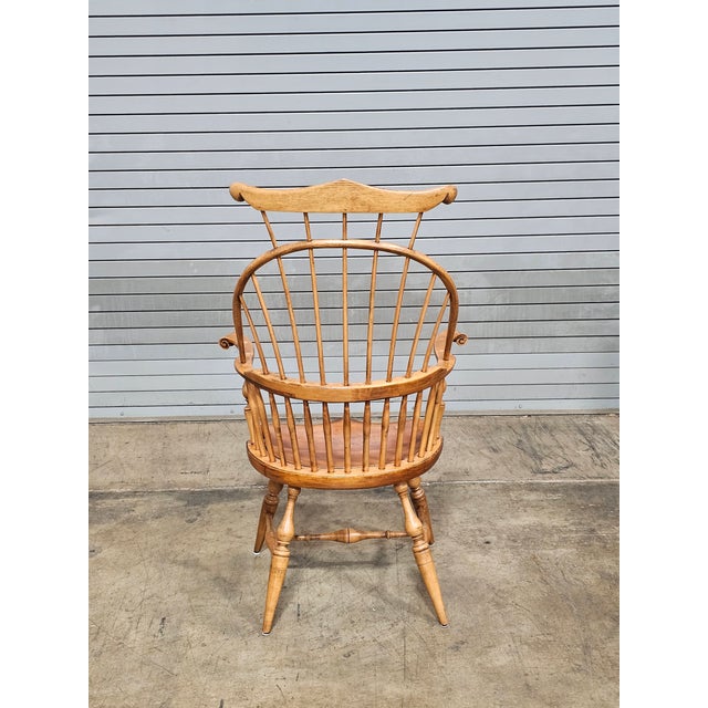 1960s d.r. Dimes Master's Chair Comb Back Windsor Arm Chair Bench New Hampshire Rare For Sale - Image 11 of 17