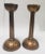 Brass Large Brass Japanese Candlesticks on a Round Scalloped Base and Top For Sale - Image 8 of 13