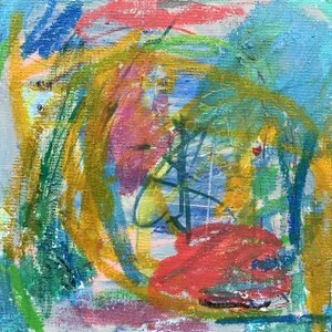 “as32824” Original Mixed Media Abstract Painting on Canvas Panel by Stephen Stilgenbauer