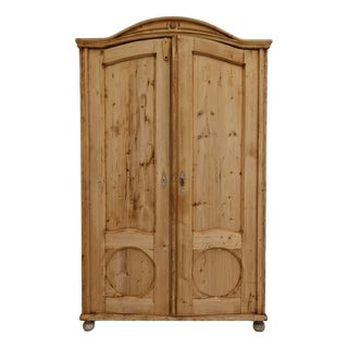 Vintage Parisian Fir Wardrobe, 1960s For Sale