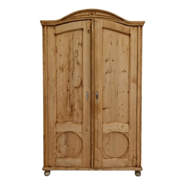 Vintage Parisian Fir Wardrobe, 1960s For Sale