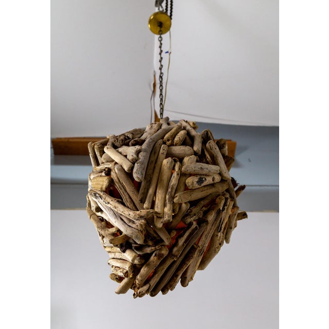 Large Vintage Driftwood Pendant Light For Sale In San Francisco - Image 6 of 11