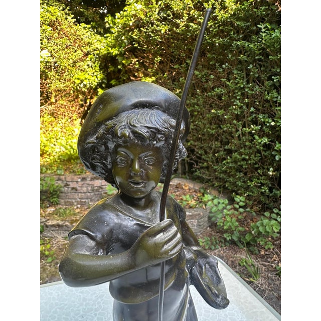 Hippolyte François Moreau, Young Fisherman, 1900, Bronze with Green Patina For Sale - Image 14 of 18