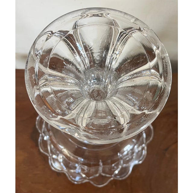 Glass Large Antique 19th Century American Flint Glass Crystal Footed Centerpiece Fruit Bowl or Pineapple Stand For Sale - Image 7 of 12