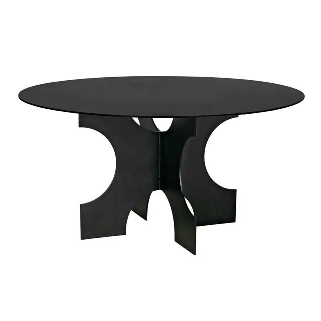 Not Yet Made - Made To Order NOIR Element Dining Table, Black Metal For Sale - Image 5 of 6