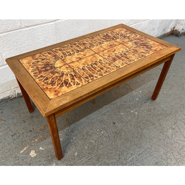 Mid-Century Modern Mid-Century 1960's Danish Tile Top Coffee Table For Sale - Image 3 of 13