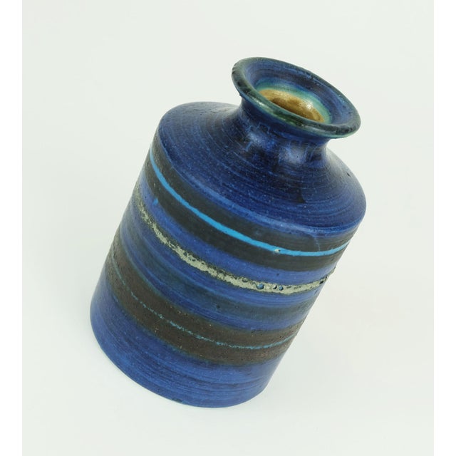 Mid-Century Vase Bruno Gambone Italian Studio Pottery Stripe Decor For Sale - Image 4 of 9