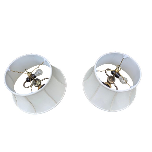 Mid 20th Century Solid Brass Stiffel Office Desk Lamps- A Pair For Sale - Image 11 of 16