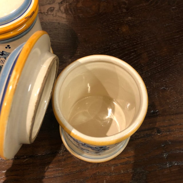 Italian Hand Painted Ceramic Canister - Set of 5 For Sale In Dallas - Image 6 of 11