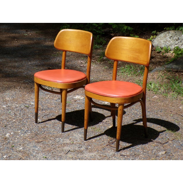 Thonet Vintage Pair Thonet Mid Century Modern Bentwood Bistro Chairs For Sale - Image 4 of 12