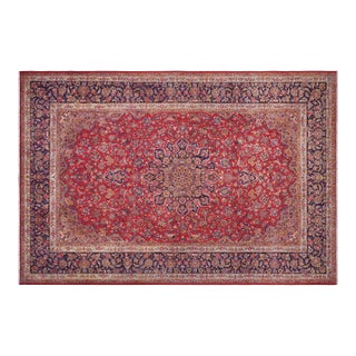 1970s Hand-Knotted Wool Area Rug 9.6x13.8 For Sale