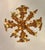 Vintage Gold-Plated and Hand-Forged Florentine Pendant Lamp with Porcelain Roses, 1960s For Sale - Image 9 of 18