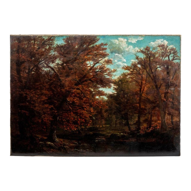 Frederick H. Clark Autumn Landscape Oil on Canvas For Sale