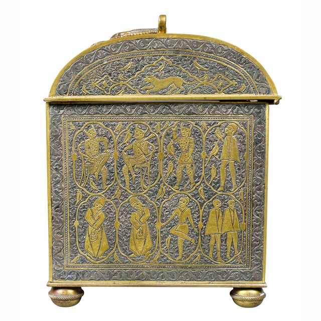 Metal Renaissance Revival Damacened and Bronze Casket For Sale - Image 7 of 13