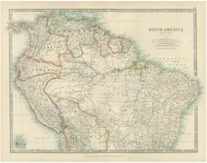 Map of Northern South America by Keith Johnston, 1903