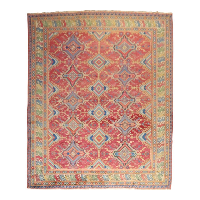 Radiant Colorful Indian Vintage Room Size Rug For Sale