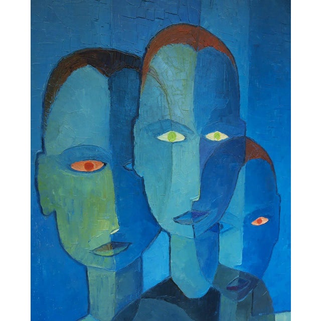 Portrait With Three Characters, Clemencet, 1972 For Sale - Image 13 of 18