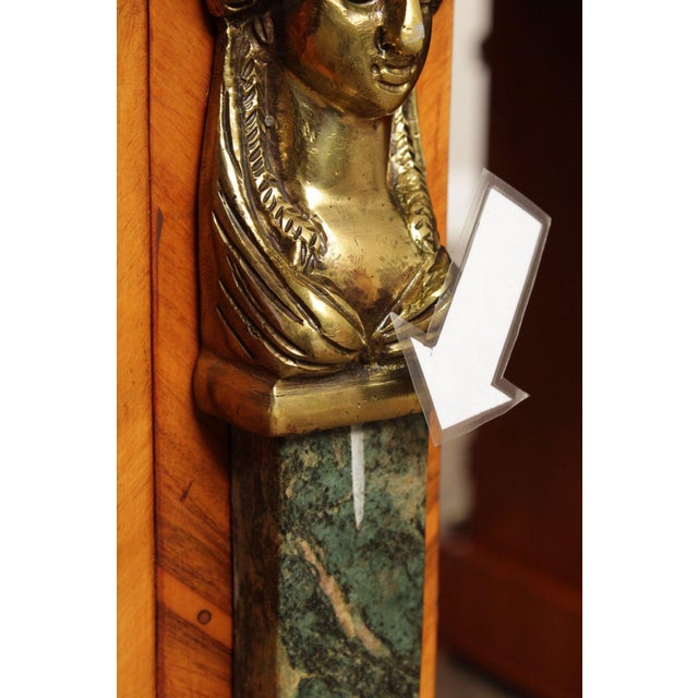 Brown Classical Revival Walnut Ormolu Mounted Desk With Leather Top For Sale - Image 8 of 18