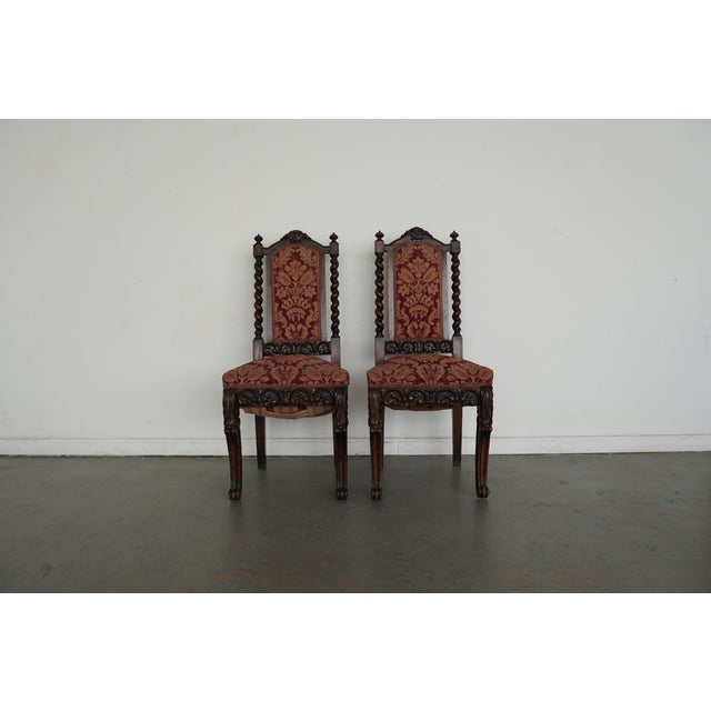 Brown Vintage Spanish Revival Barley Twist Dining Chairs (Set of 6) For Sale - Image 8 of 18
