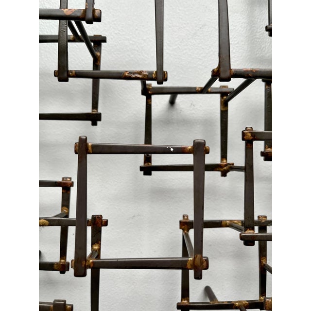 Vintage Brutalist Abstract Metal Nail Wall Art Sculpture, circa 1970 For Sale - Image 10 of 12
