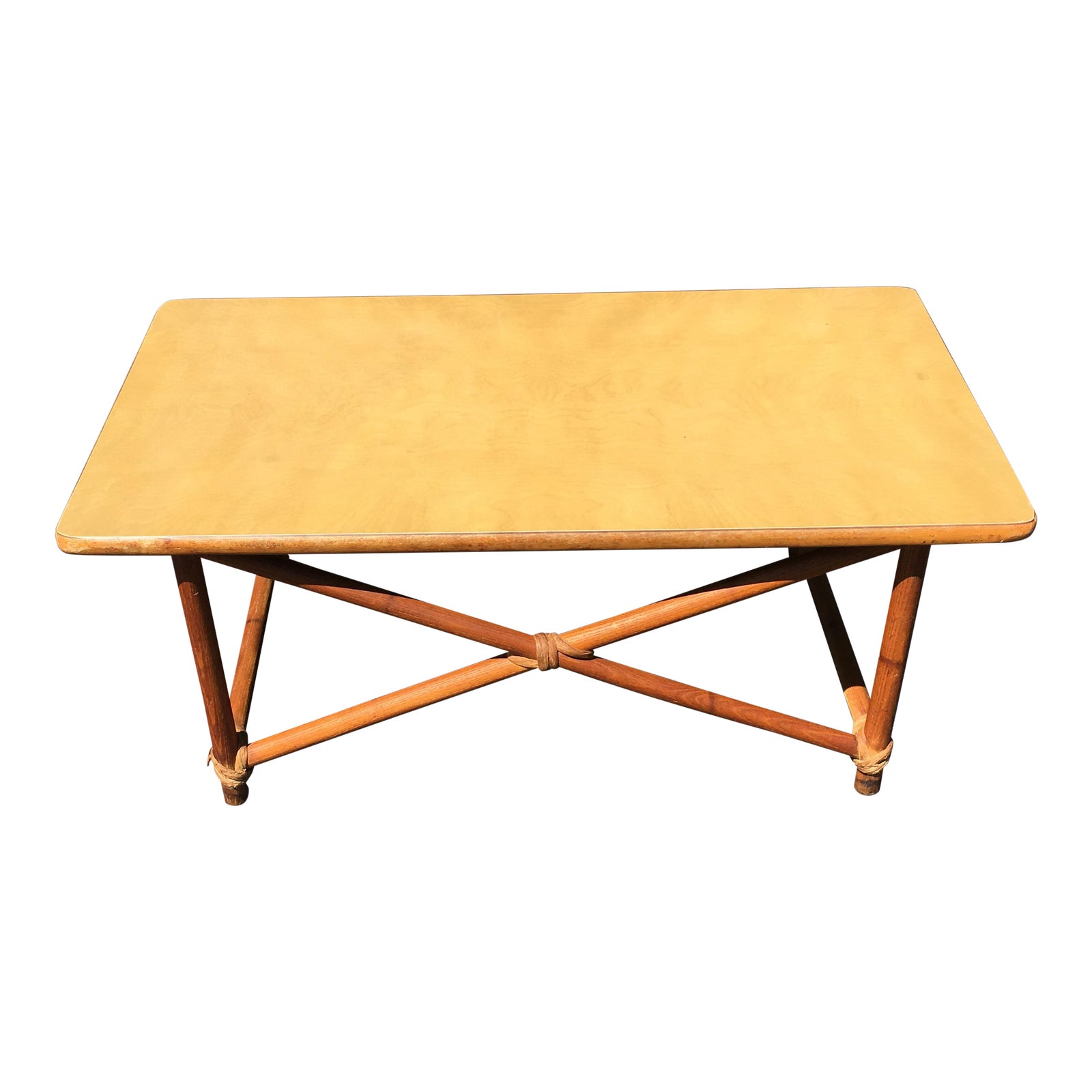 Heywood Wakefield Rattan Style Coffee Table Chairish