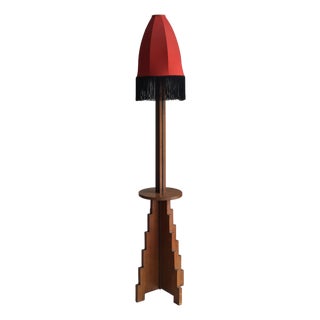 Dutch Amsterdamse School Art Deco Floor Lamp in Oak and Macassar Ebony, 1920s For Sale